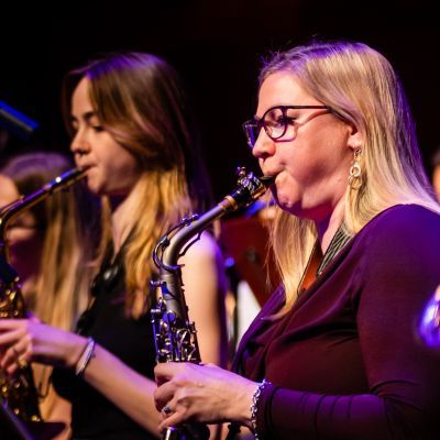 sax player in big band
